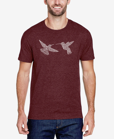 La Pop Art Men's Hummingbirds Premium Blend Word Art T-shirt In Burgundy