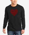 La Pop Art Men's Country Music Heart Word Art Long Sleeve T-shirt In Black