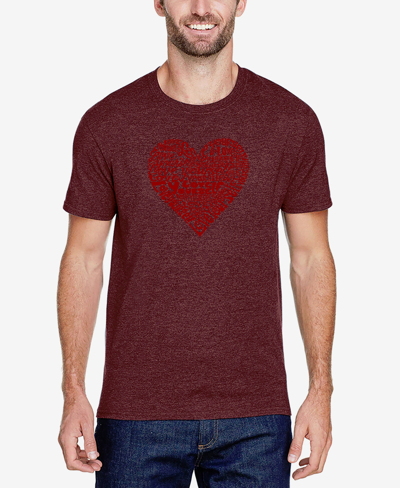La Pop Art Men's Love Yourself Premium Blend Word Art T-shirt In Burgundy