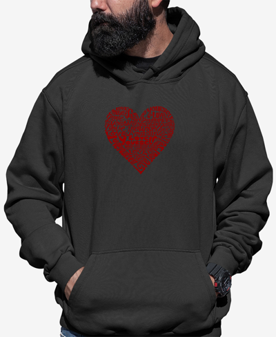 La Pop Art Men's Love Yourself Word Art Hooded Sweatshirt In Dark Gray