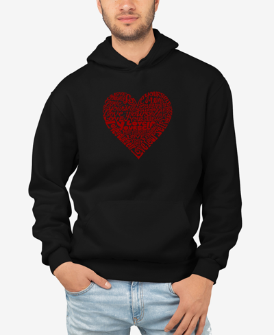 La Pop Art Men's Love Yourself Word Art Hooded Sweatshirt In Black