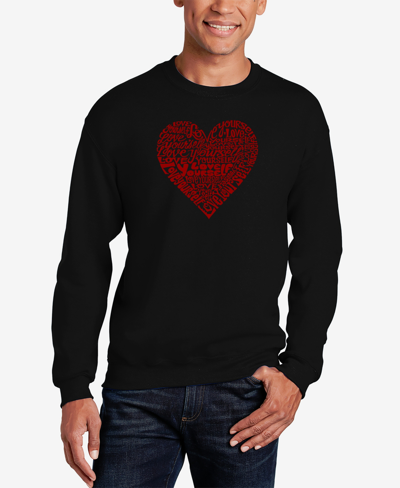 La Pop Art Men's Love Yourself Word Art Crewneck Sweatshirt In Black