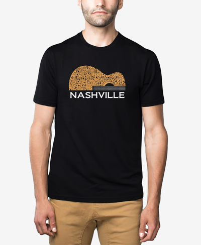 La Pop Art Men's Nashville Guitar Premium Blend Word Art T-shirt In Black