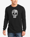 LA POP ART MEN'S ROCK N ROLL SKULL WORD ART LONG SLEEVE T-SHIRT