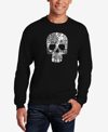 LA POP ART MEN'S ROCK N ROLL SKULL WORD ART CREWNECK SWEATSHIRT