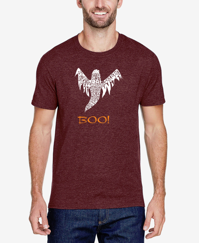 La Pop Art Men's Halloween Ghost Premium Blend Word Art T-shirt In Burgundy