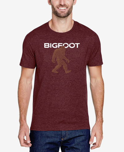La Pop Art Men's Bigfoot Premium Blend Word Art T-shirt In Burgundy