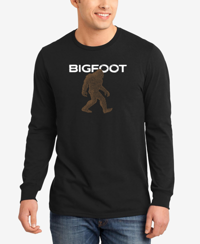 La Pop Art Men's Bigfoot Word Art Long Sleeve T-shirt In Black