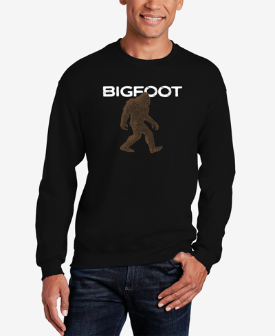 La Pop Art Men's Bigfoot Word Art Crewneck Sweatshirt In Black