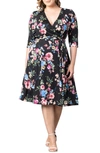 Kiyonna Essential Wrap Dress In Enchanted Garden