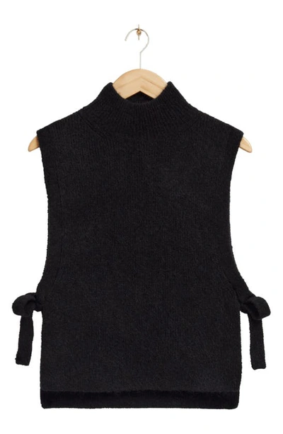 & Other Stories Candy Side Tie Turtleneck Sweater Vest In Black
