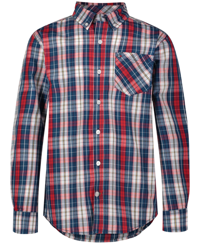 Tommy Hilfiger Kids' Toddler Boys Long Sleeve Classic Tommy Plaid Shirt In Flag Blue