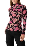 Sanctuary Slinky Mock Neck Top In Cranberry