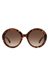 Kate Spade Zya 55mm Gradient Round Sunglasses In Havana/ Brown Gradient