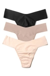 Hanky Panky Breathe Natural-rise Thongs 3-pack In Taupe Vanilla Bla
