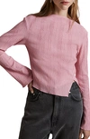 & Other Stories Textured Top In Dusty Pink