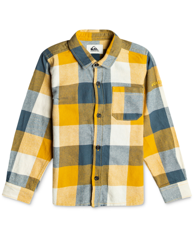 Quiksilver Toddler & Little Boys Cotton Flannel Plaid Shirt In Mustard Motherfly