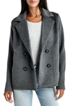 Splendid Singrid Double Breasted Wool Blend Jacket In Heather Grey