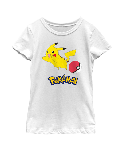 Nintendo Girl's Pokemon Pikachu And Pokeball Child T-shirt In White