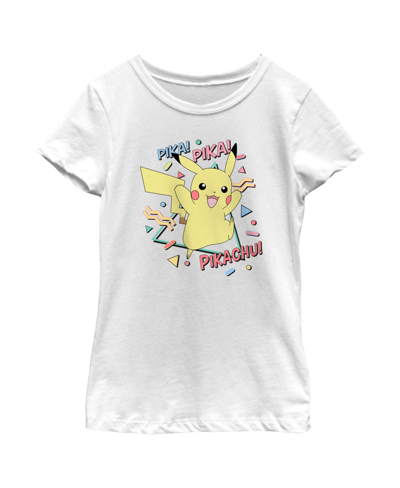 Nintendo Kids' Girl's Pokemon Pikachu 80s Party Child T-shirt In White