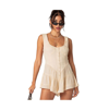 Edikted Veronica Texture Cover-up Romper In Beige