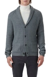 Bugatchi Rib Wool Blend Cardigan Sweater In Cement