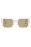 Dior 30montaigne S8u 54mm Square Sunglasses In Ivory / Brown Mirror
