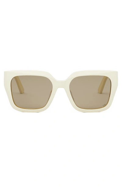 Dior 30montaigne S8u 54mm Square Sunglasses In Ivory / Brown Mirror