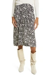 Isabel Marant Étoile Eolia Floral Skirt In Black/ White