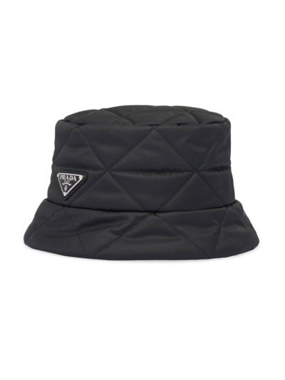 Prada Quilted Re-nylon Bucket Hat In Black