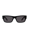 Givenchy Women's 4g 56mm Rectangular Sunglasses In Black Smoke