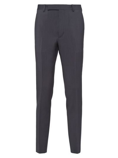 PRADA MEN'S TAILORED WOOL AND MOHAIR PANTS