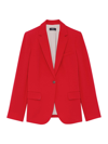 Theory Admiral Crepe One-button Staple Blazer In Red