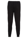 Prada Triangle-logo Silk-blend Track Pants In Black