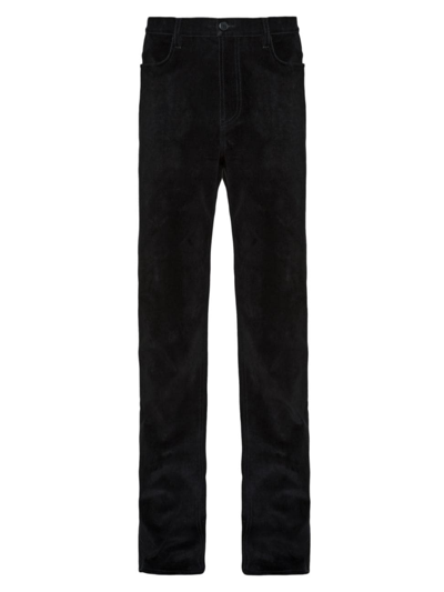 Prada Men's Five-pocket Velvet Denim Jeans In Black