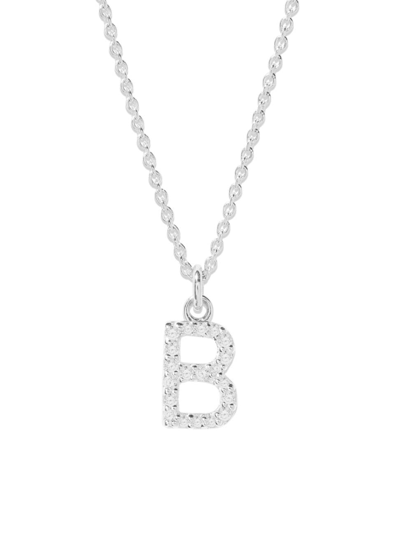 Brook & York Women's Blaire Sterling Silver & 0.3-1.1 Tcw Lab-grown Diamond Initial Pendant Necklace In Initial B