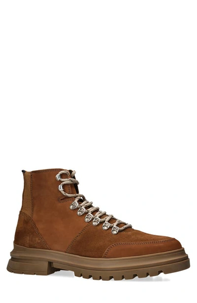 Kurt Geiger London Mens Tan Viper Hiker Brand-tab Leather Ankle Boots