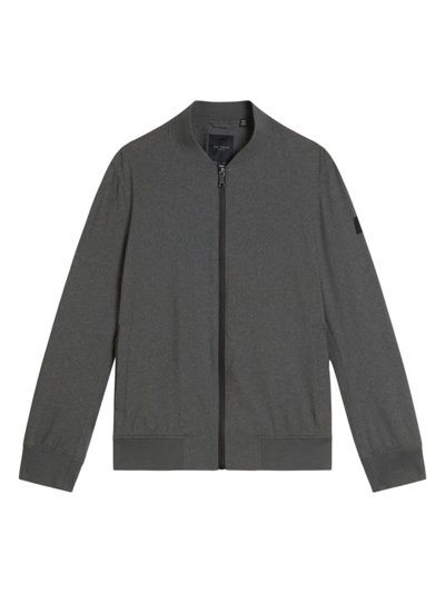 Ted Baker Mens Grey Elmhrst Logo-patch Woven Bomber Jacket