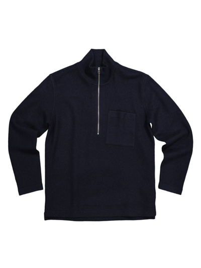 Nn07 Men's Anders Wool Half-zip Sweater In Black