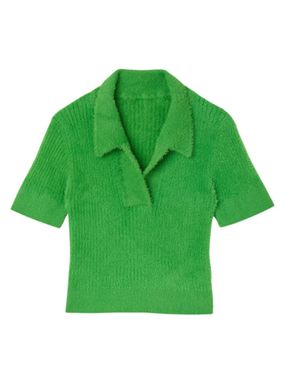 Sandro Women's Knitted Polo Sweater In Green