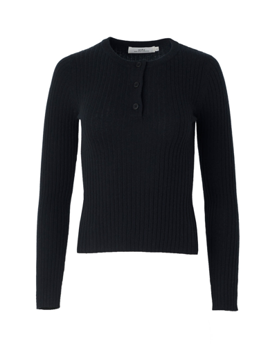 Arch4 Noa Ribbed Cashmere Top In Black