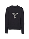 Prada Men's Wool And Cashmere Crewneck Sweater In Black
