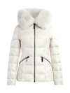Dawn Levy Nikki Hooded Down Shearling Jacket In Cream