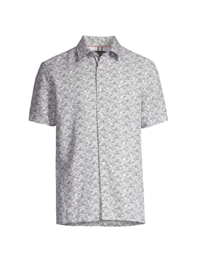 Ted Baker Men's Laghy Graphic Button-front Shirt In Light Blue