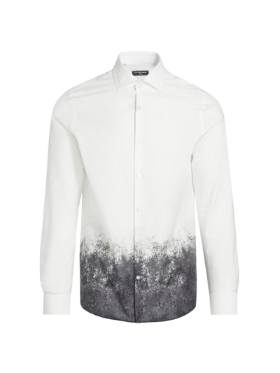 Saks Fifth Avenue Men's Slim-fit Dip-dye Button-front Shirt In White