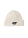 Prada Wool And Cashmere Beanie In White