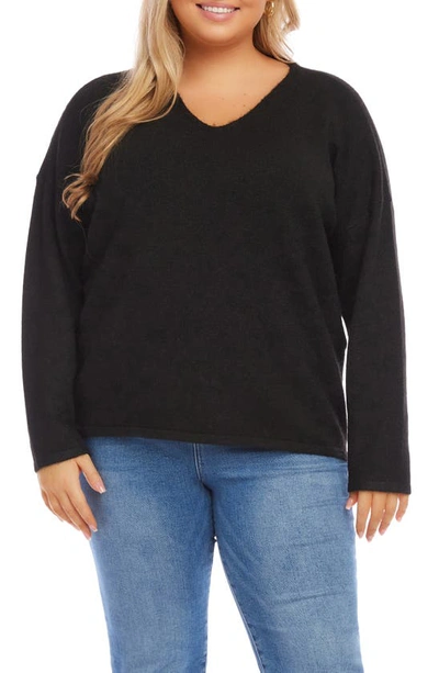 Karen Kane V-neck Sweater In Black