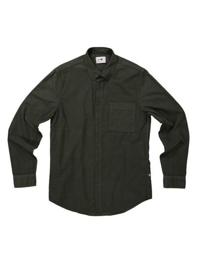 Nn07 Men's Ame Button-down Shirt In Army