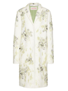 VALENTINO WOMEN'S COMPACT DRAP COAT WITH FLORAL EMBROIDERY