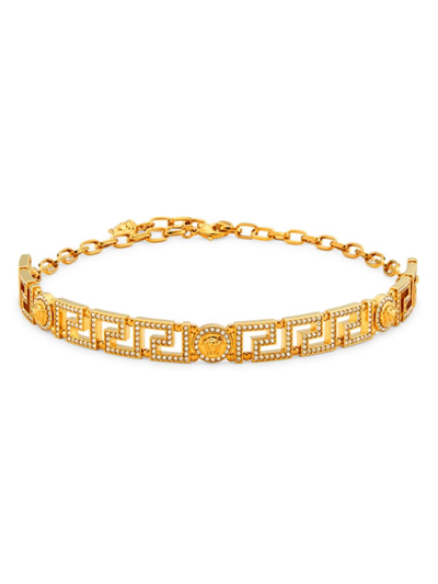 VERSACE WOMEN'S GOLDTONE & STRASS MEDUSA CHOKER NECKLACE